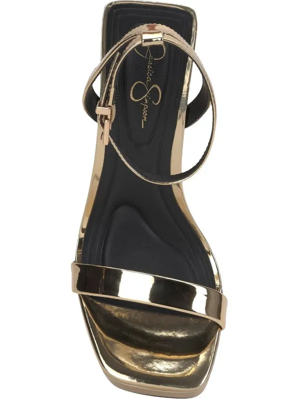 NWT Jessica Simpson Two-Piece Platform Stiletto Dress Sandals Gold Yellow 5M - Image 4
