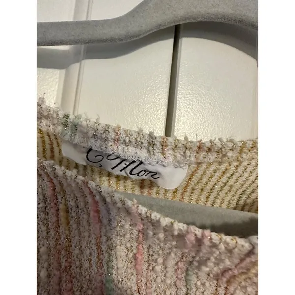 C'Mom vintage 1980s‎ cream and pastel striped sweater blouse - Image 4