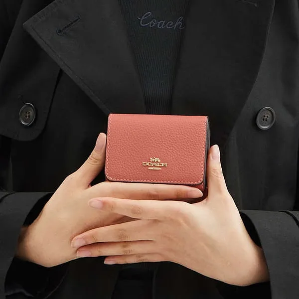 Coach Card Holder Wallet In Signature Canvas with Floral Print - Image 2