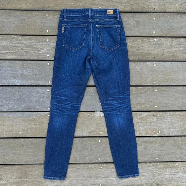 Paige Verdugo Ankle Blue Dark Wash Skinny Jeans - Image 4