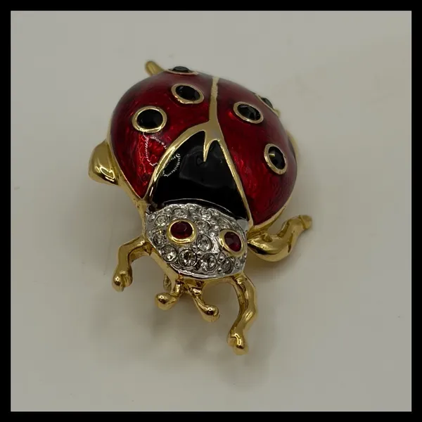 Ladybug Brooch Pin Red Enamel Rhinestone Insect Jewelry‎ - Image 4