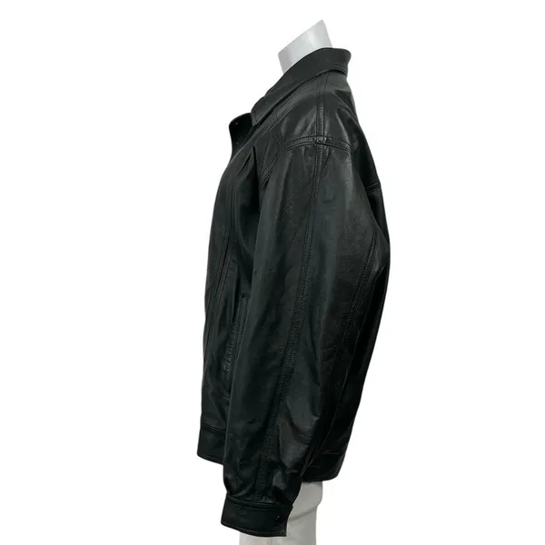 Vintage Cuiropolis Women's Black Faux Leather Zip Up Bomber Jacket Size XL-2XL - Image 2
