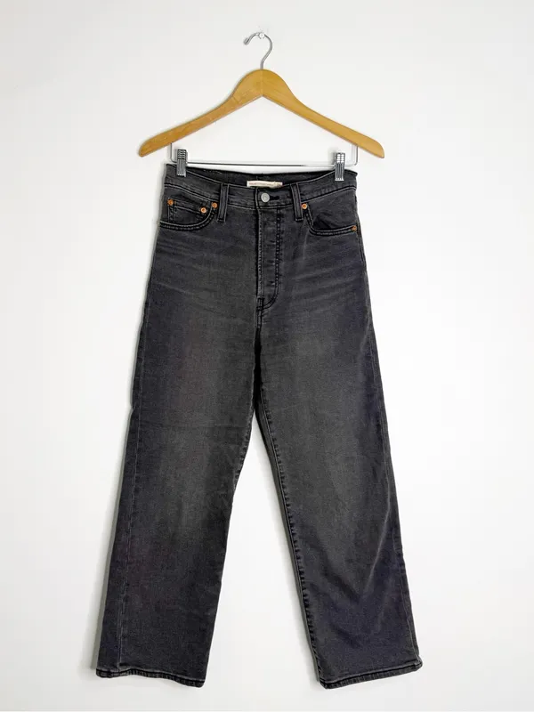 Levi’s Ribcage Straight Ankle Jeans Size 26 Black High Rise - Image 3