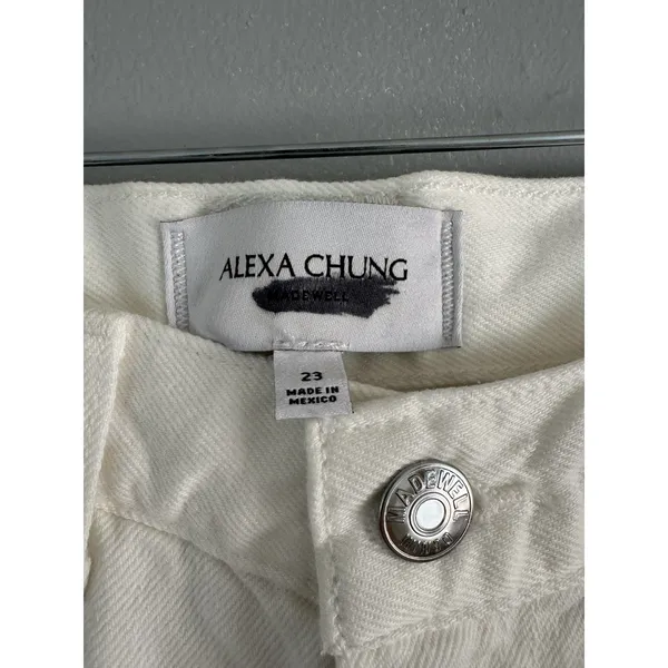 NWT Alexa Chung X Madewell Slim Boyfriend Jeans Tile White Women’s Size 23 - Image 10