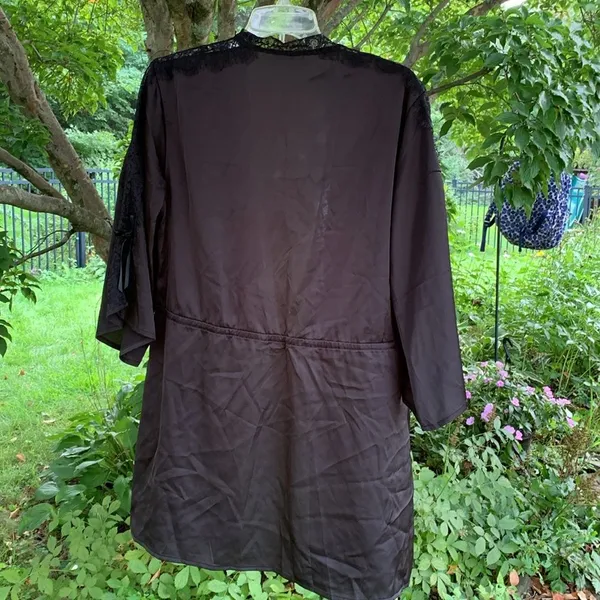 Source Unknown Avidlove, black silky lace robe M - Image 4