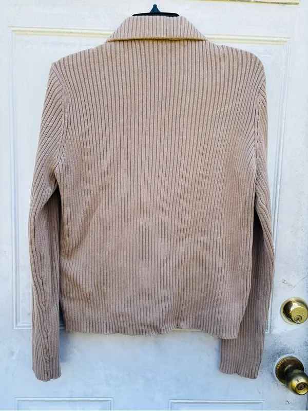 Kate Hill Taupe Suede & Knit Bomber Jacket - Image 2