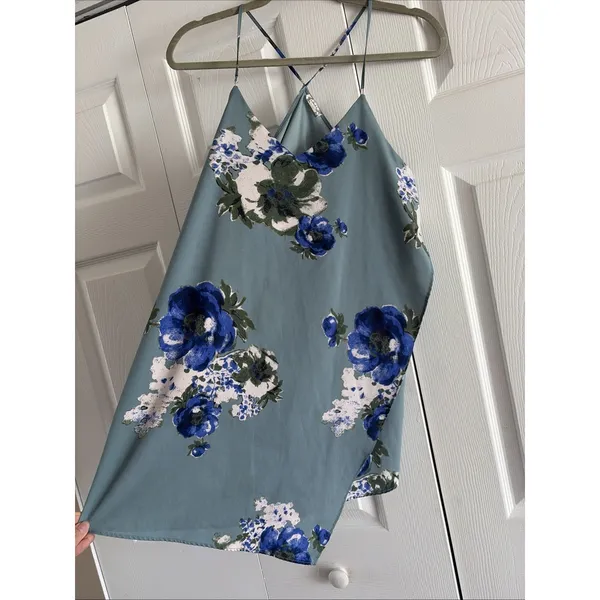 Free People Intimately Floral Cami Womens XS Blue Boho Strappy Tank Top Size XS - Image 2