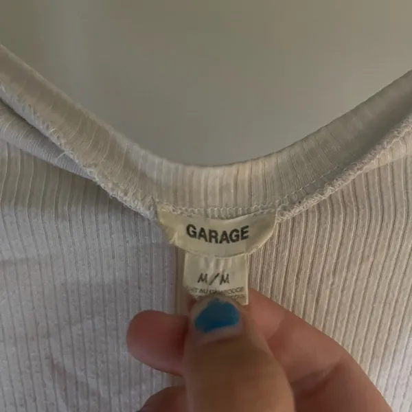 Garage Cream Fitted Crop Long Sleeve Tee - Image 2