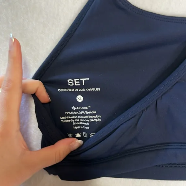 NWOT Set Active Airluxe Navy Sports Bra - Image 3