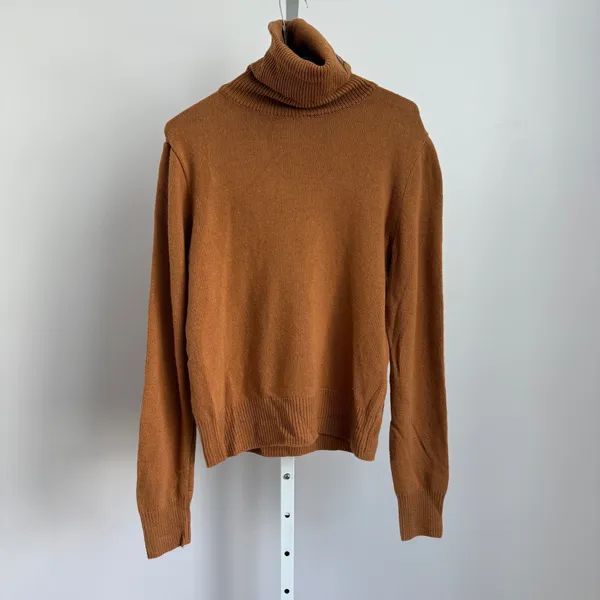 The Frankie Shop Wool Cashmere Academia Office Siren Minimalist Turtleneck L Brn - Image 4