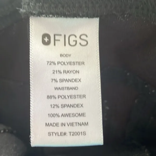 FIGS Technical Collection Black Scrub Pants Large Short - Image 7