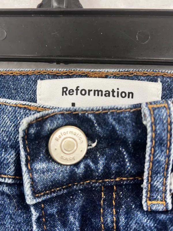 Reformation High-Rise Straight Leg Jeans - Blue 099 - Image 7