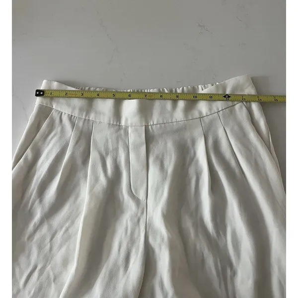 Aritzia Babaton Cohen Pants Pleated Cropped Trousers 4 Ivory - Image 6