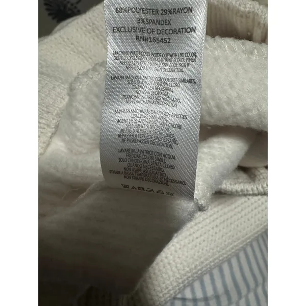 Boys Lie "Let Love Guide My Way" White Waffle Knit Sweatpants, size S - Image 6