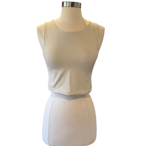 YoungLA Beige Fitted Cropped Tank Top Medium - Image 2