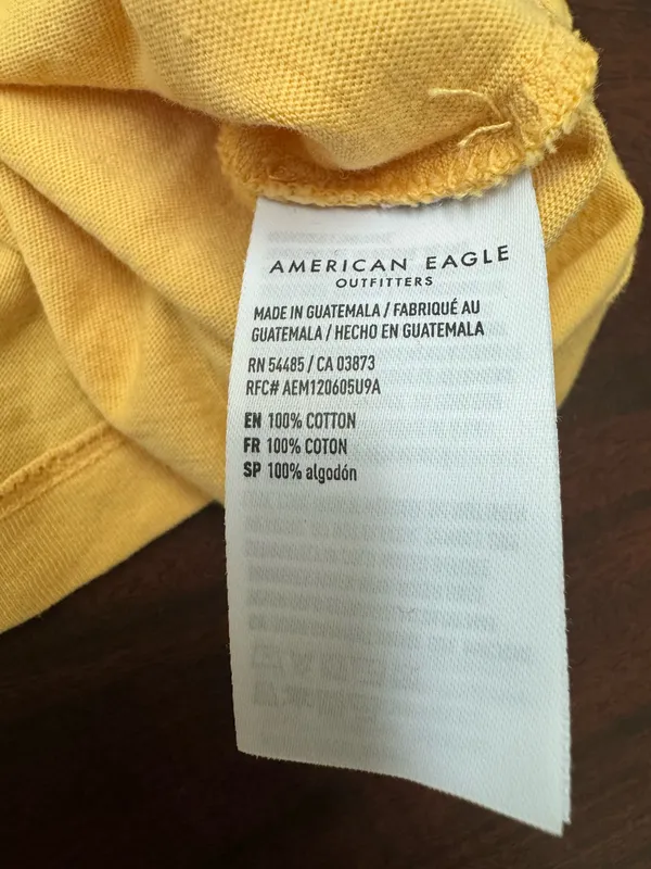 American Eagle Rolling Stones Band Yellow Short Sleeve Graphic Tee Size Medium - Image 5