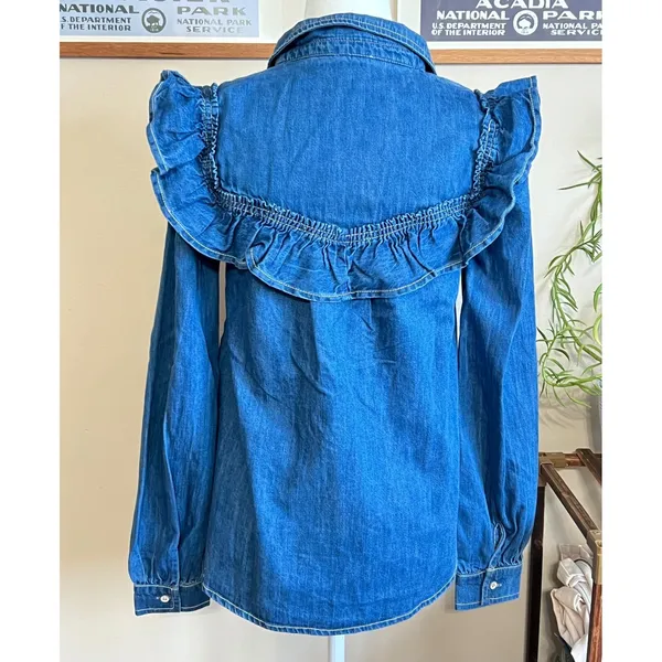 Anthropologie Pilcro Women's Chambray XS‎ NWT Cottagecore Prairie Minimalist - Image 5
