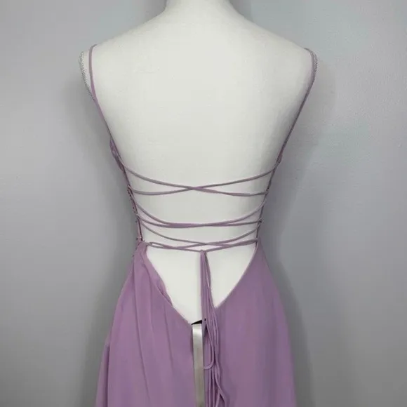 Mistress Rocks Mini Dress Size Medium Lilac Cowl Neck Rhinestone Party Sexy‎ NWT - Image 8