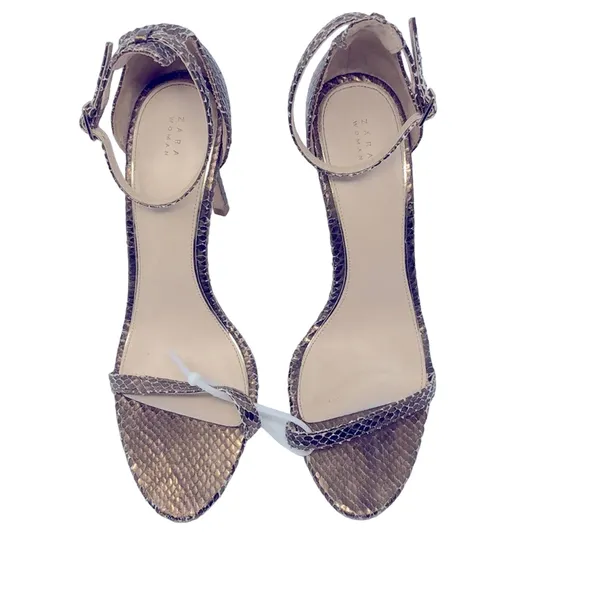 Zara Sandals Gold Snakeskin - Image 2