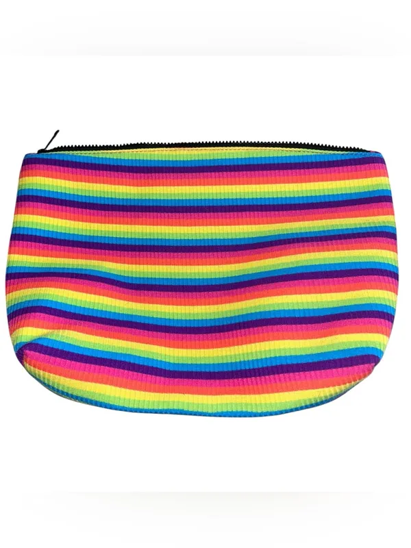 Brush Crush Rainbow Striped Makeup Cosmetic Travel Bag - Image 3