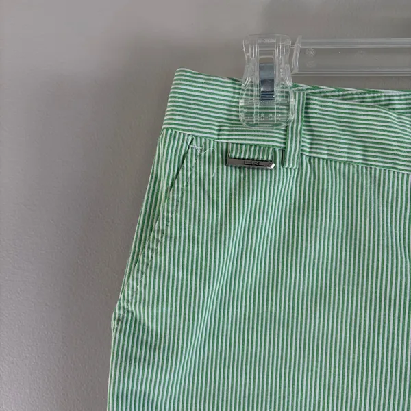Ralph Lauren‎ Active Green White Pinstripe Golf Shorts Women 6 Seersucker Style - Image 12