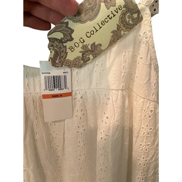 B.O.G NWT Band of Gypsies Collective Prairie Wind Eyelet Midi Dress Oversized S - Image 6