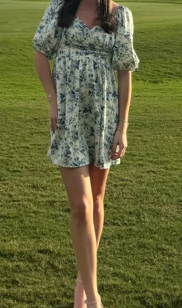 Blue and White floral Altar’d state mini dress - Image 3