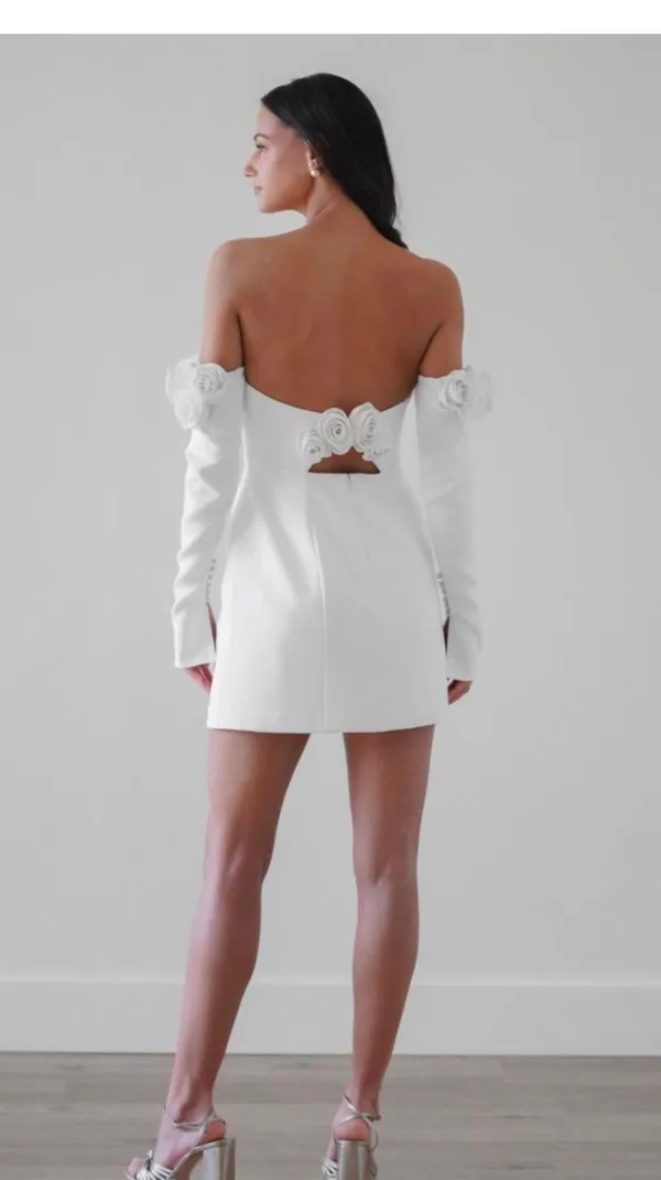 By Watters Mini Dress White Size 2 - Image 2