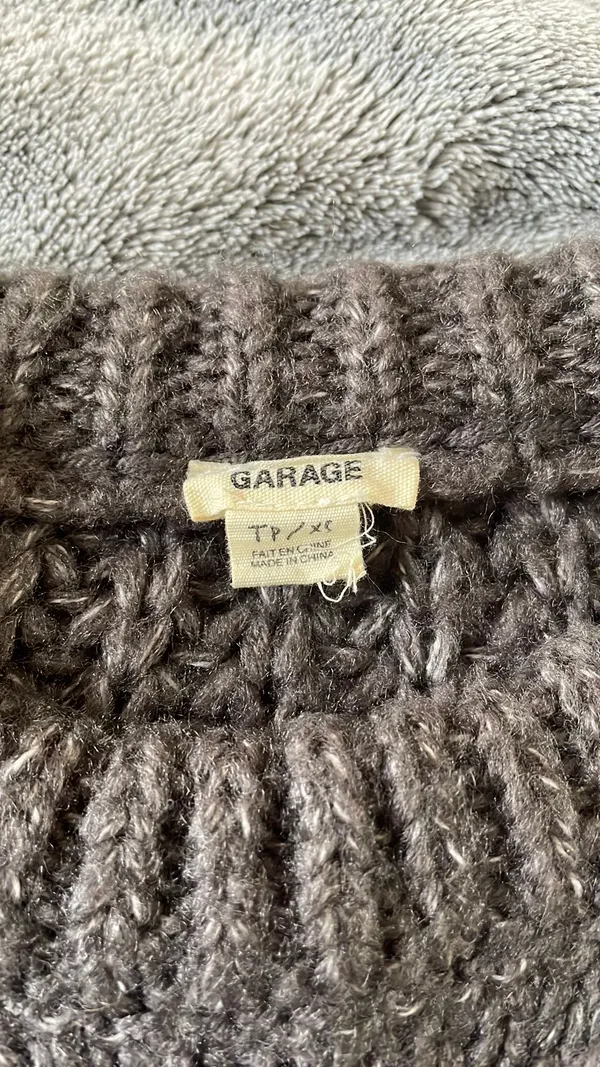 Garage Dark Gray Cable Knit Sweater - Image 3