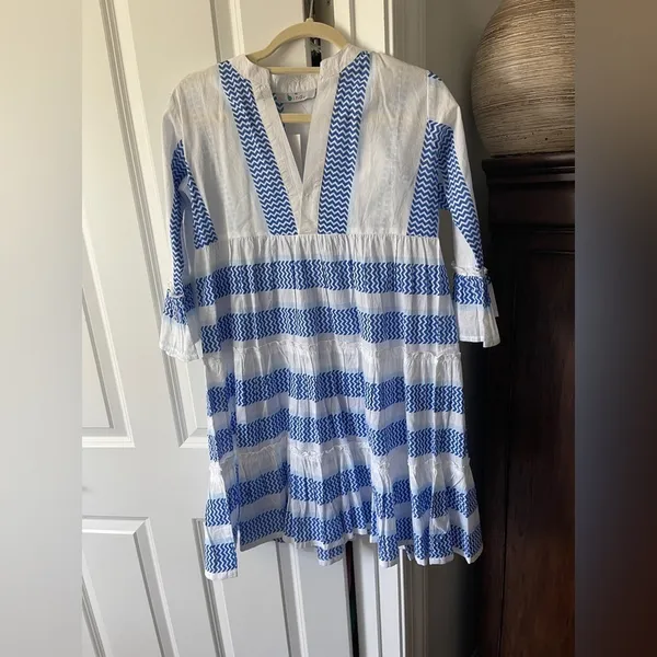 NWT Bindu Glenda Blue‎ White Dress - Image 2