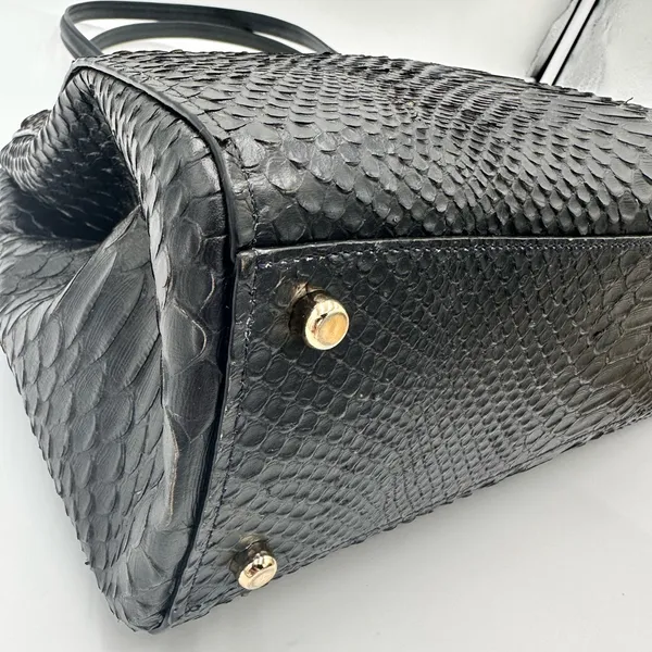 Coach Stanton Carryall handbag in stamped snakeskin leather Dark blue - Image 7