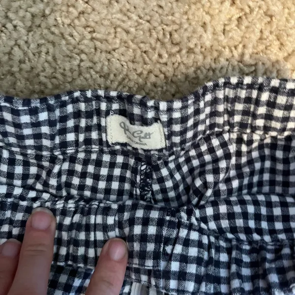 Brandy Melville Gingham pants black and white worn and washed - Image 4