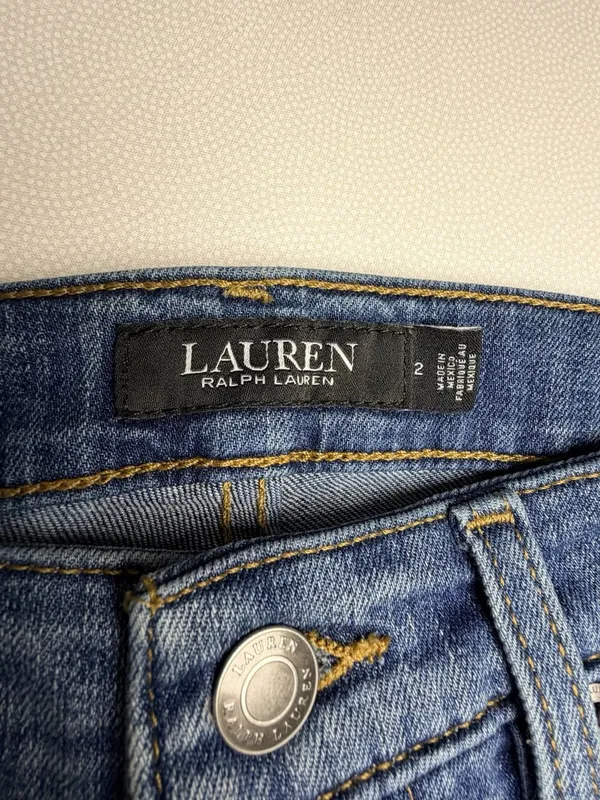Lauren Ralph Lauren Womens Jeans Size 2 Blue Straight Leg 2x32 Stretch Denim - Image 4