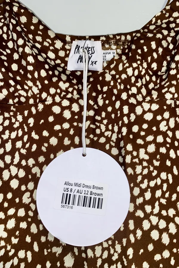 Princess Polly ALLOU MIDI DRESS BROWN 🐆 - Image 6