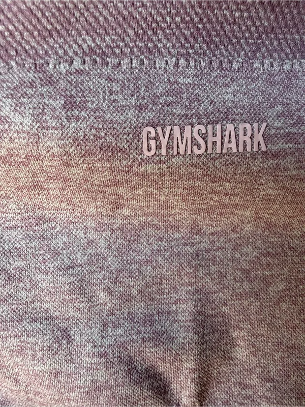Gymshark Women’s Pink Marl Seamless Long Sleeve Crop Top Open Back Size S - Image 4
