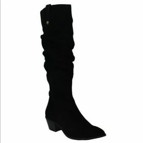 NEW INC International Concept Leather Slouchy Boot Black SZ-8 - Image 4