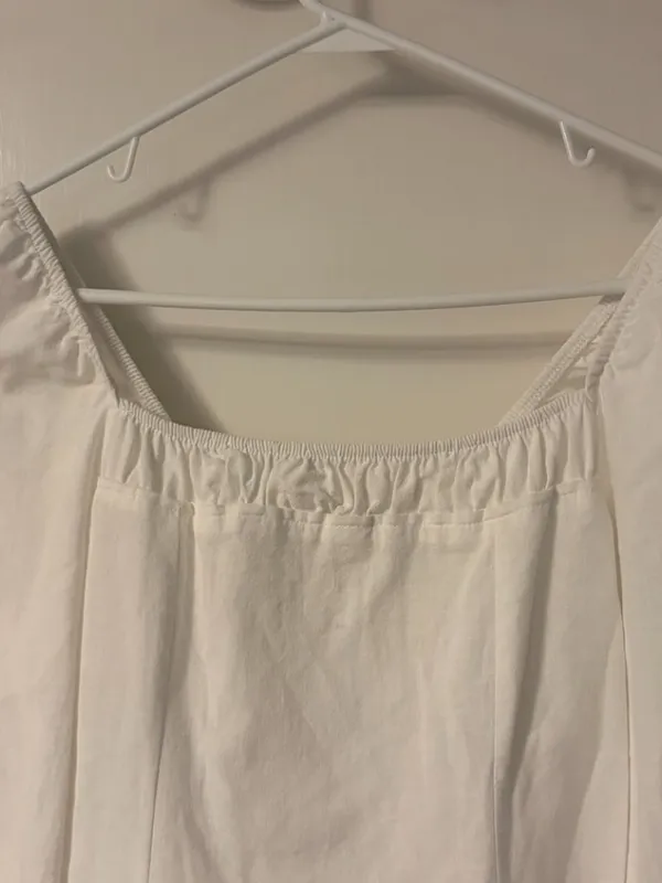 Free People Forget Me Not white puff sleeve mini dress size XS boho clean girl - Image 7