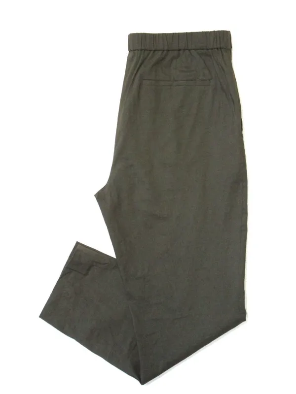 NWT Theory Treeca Pull On in Dark Olive Eco Crunch Linen Stretch Crop Pants 6 - Image 5