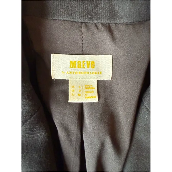 Maeve for Anthropologie Black Cropped Blazer Size 0 - Image 5
