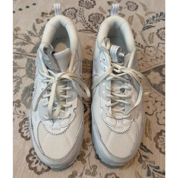 Nike Air Max 90 Futura Studded Swoosh Womens Size 9 White Silver FQ8888-100 - Image 4