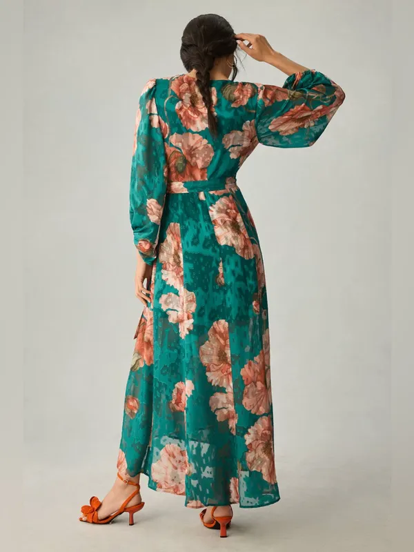 Hutch Anthropologie Lindie Floral Wrap Maxi Dress - Image 2