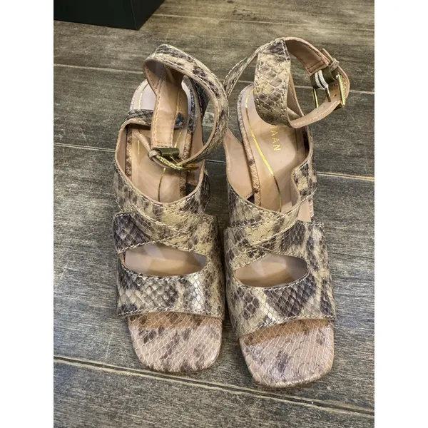 COLE HAAN Womens Beige Cut Out Reina Square Toe Leather Sandals Shoe Size 8 - Image 5
