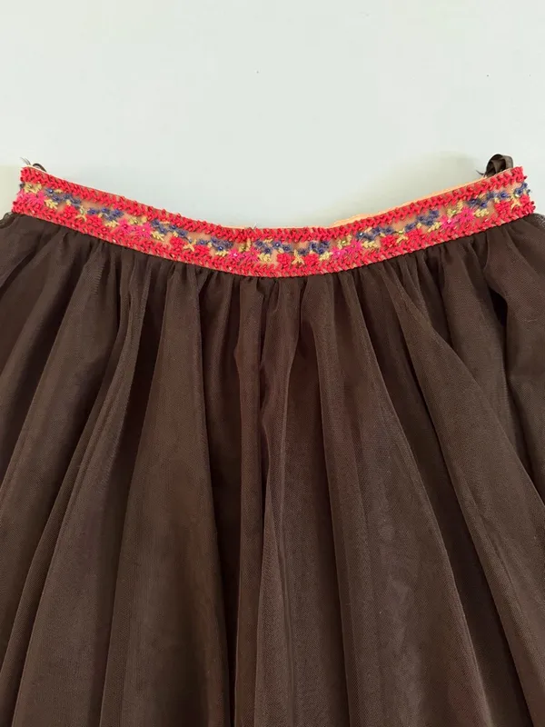 NWT Sherri Hill‎ Vintage Beaded Embroidered Black Tulle Prom Homecoming Skirt - Image 4