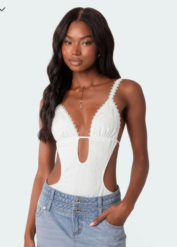 Edikted White Body Suit - Image 2