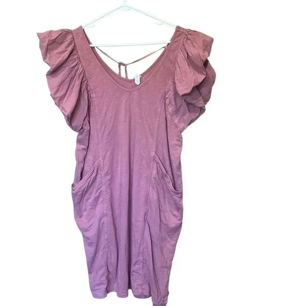 Daily Practice Maeve Flutter Sleeve Pocket Knee Length Dress Size Large #778 - Image 4