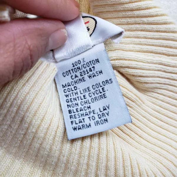 Vintage Talbots Knit Sweater Top Womens Large Yellow Mock Neck 90s Preppy - Image 6