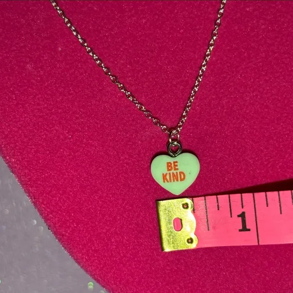 Be Kind Heart Necklace Sterling Silver 925 Jewelry Blue - Image 5