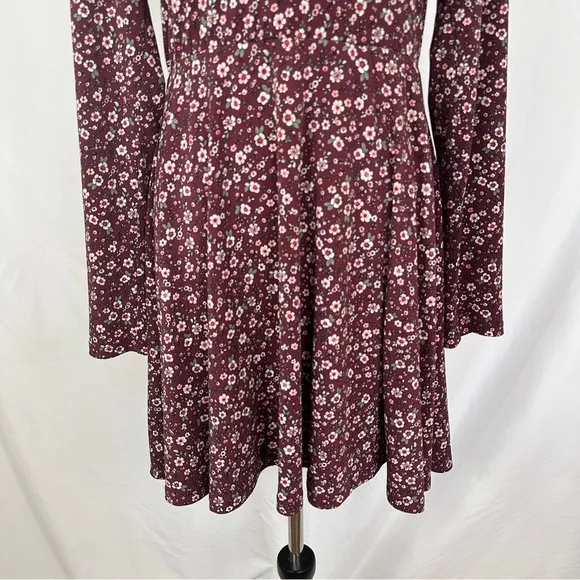 Aeropostale Dress Floral Womens Size XL Crisscross Back Long‎ Sleeve Midi Dress - Image 3