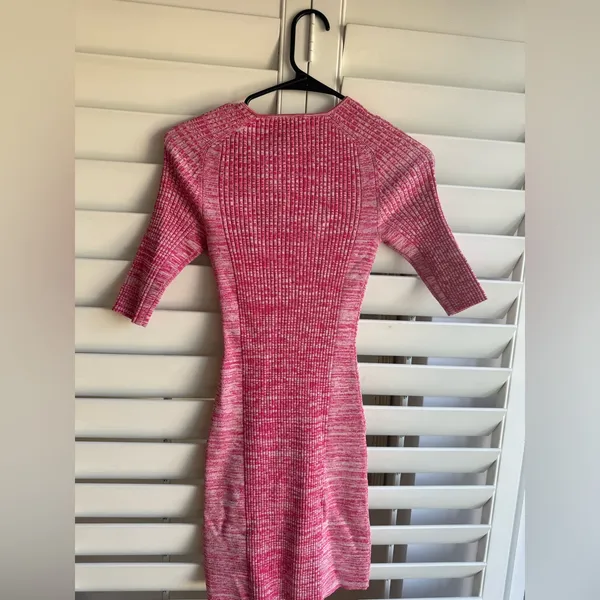 Ganni Pink Strappy Knit Mini Dress sz S - Image 5