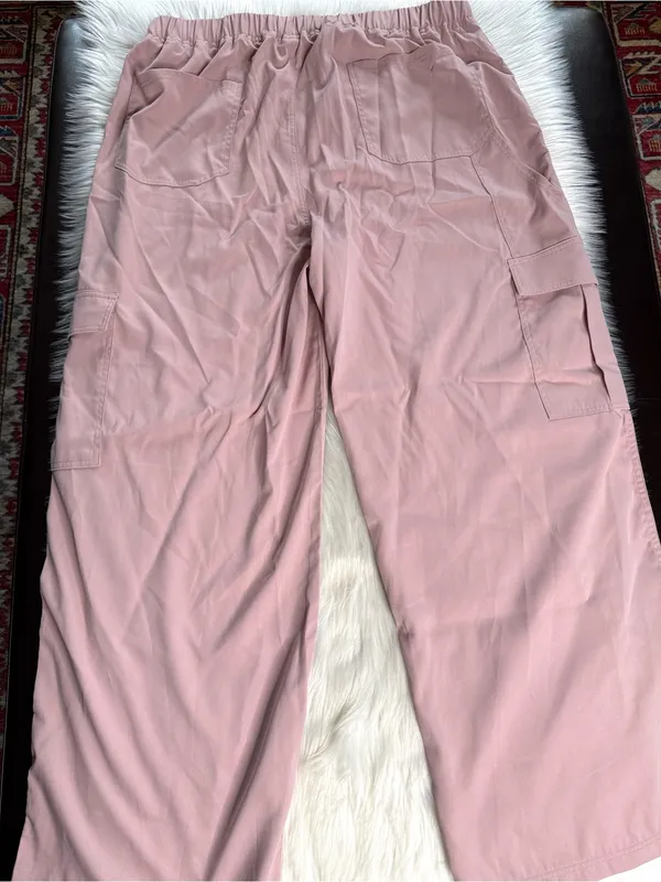 Halara Pink High Waisted Wide Leg Cargo Pants NWOT XL Reg - Image 5
